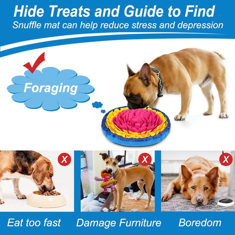 Vivifying Snuffle Mat for Dogs, Interactive Dog Enrichment Toys for Boredom and Mental Stimulation, Adjustable Sniff Mat for Slow Eating and Keep Busy (Red & Yellow) - Image 4